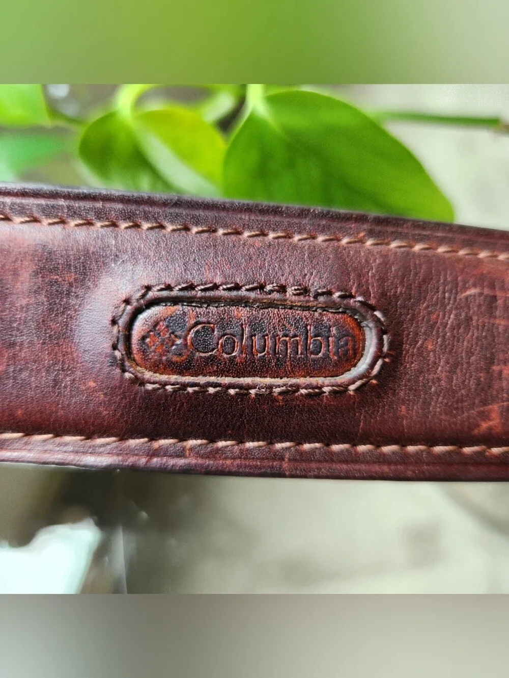 Columbia Double Loop Bridle Belt Mens 38 Brown Leather Casual 11CO02A9 Hiking